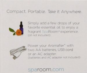 SpaRoom Aromafier Portable Fragrance Essential Oil Diffuser, Battery And USB Computer Powered Aromatherapy, White - Image 5