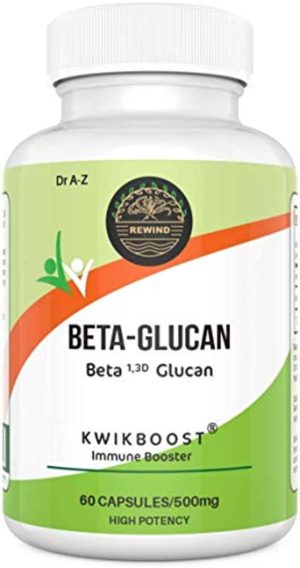 Beta Glucan Extract Veggie Capsules Boost Immune System, Pure Super Beta 1,3 Glucan 500mg KwikBoost Immune System Booster & Support, Protect Heart Non-GMO & No Gluten Weight Loss,Reduces Cholesterol