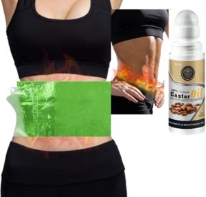 Castor Oil Pack Compress Kit, Body Wraps Anti Cellulite Stretchmarks For Occlusion Detox, Slimming Waist Tummy Belly Belt Wrap Post Partum, Plastic Belt Stomach, Caster Oil Roll On Included - Image 3