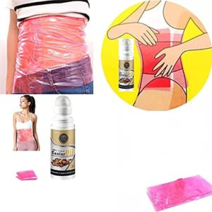 Castor Oil Pack Compress Kit, Anti Cellulite Stretchmarks For Occlusion Detox, Slimming Waist Tummy Belly Belt Wrap Post Partum, Reusable Shape Up Saran Wrap For Stomach Caster Oil Roll On Plus - Image 4