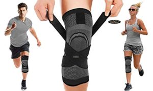 Compression Knee Sleeve - Best Knee Brace for Men & Women Anti-Slip - Prevent Injuries, Pain Relief, Improves Mobility-Crossfit,Weightlifting,Power Lifting,Run Jog- M-16.0-17.75 inches- 1- Leg