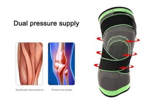 Compression Knee Sleeve - Best Knee Brace for Men & Women Anti-Slip - Prevent Injuries, Pain Relief, Improves Mobility-Crossfit,Weightlifting,Power Lifting,Run Jog- M-16.0-17.75 inches- 1- Leg - Image 5